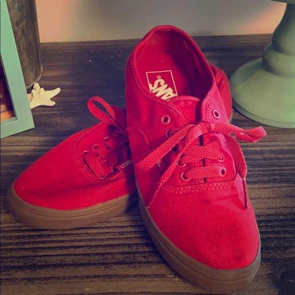 vans red tennis shoes